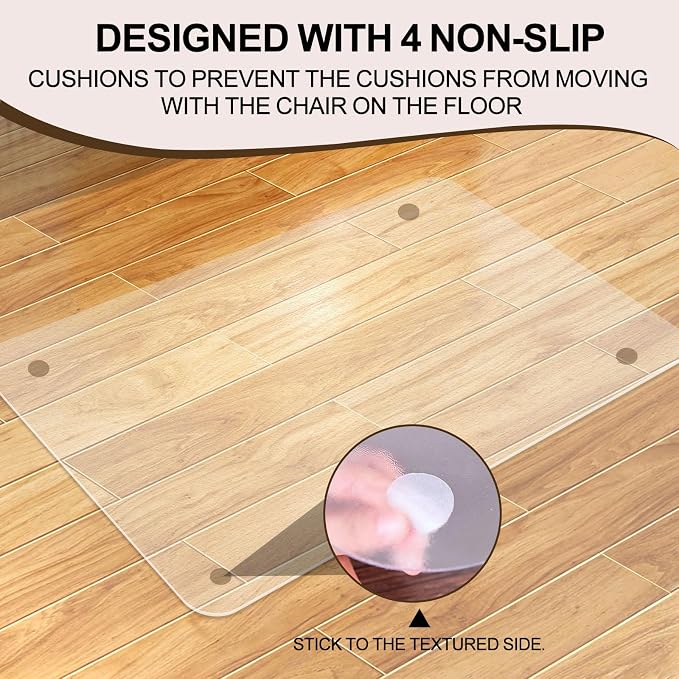 Office Chair Mat for Hard Floors, 36 x 48 inches, 2mm Thick Clear Chair Mat - Image 3