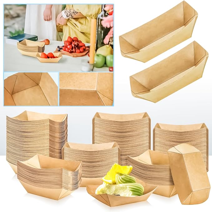 400 Pack 1/4Lb Paper Food Boat Trays Disposable Small Paper Boats Plates - Image 7