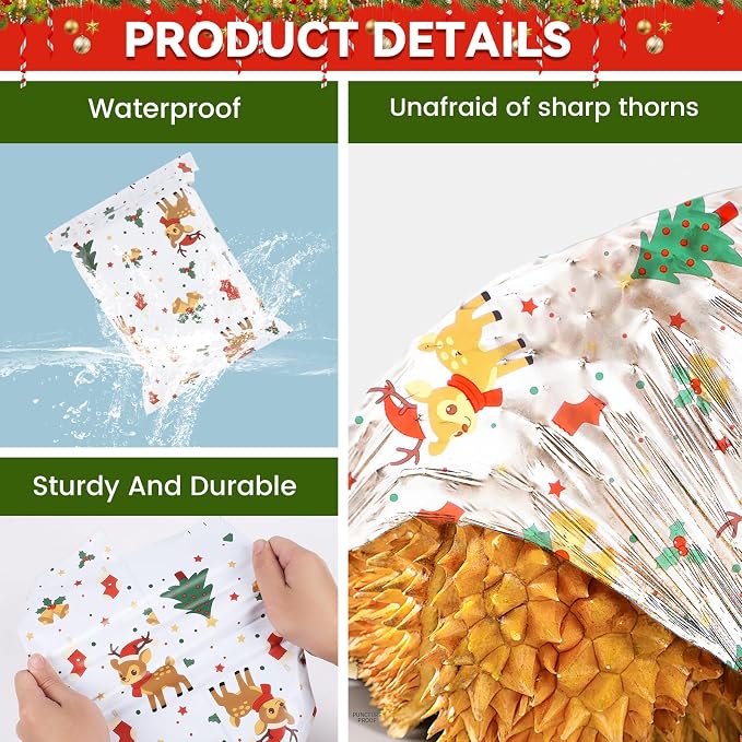 10x13 Inches Christmas Poly Mailers 25 Pcs Waterproof Self-Sealing Holiday - Image 3