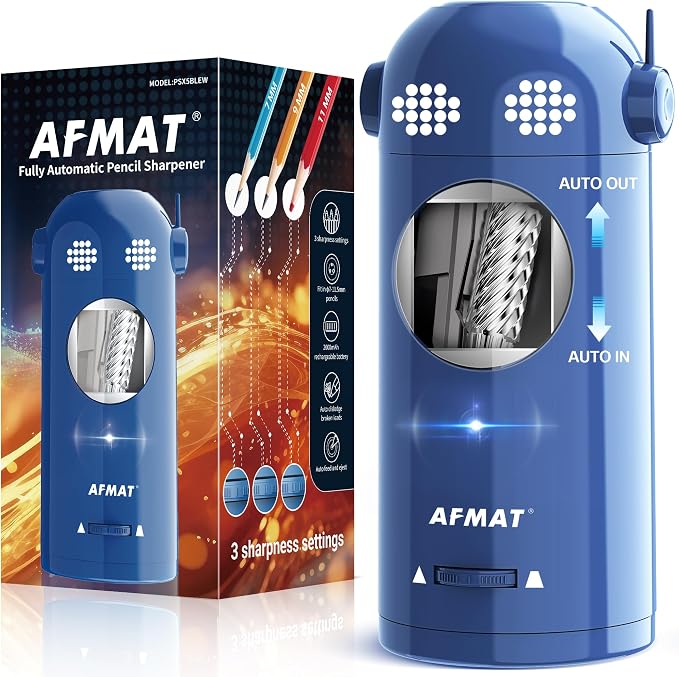 AFMAT Electric Pencil Sharpener Fully Automatic, Colored Pencil Sharpeners by AFMAT