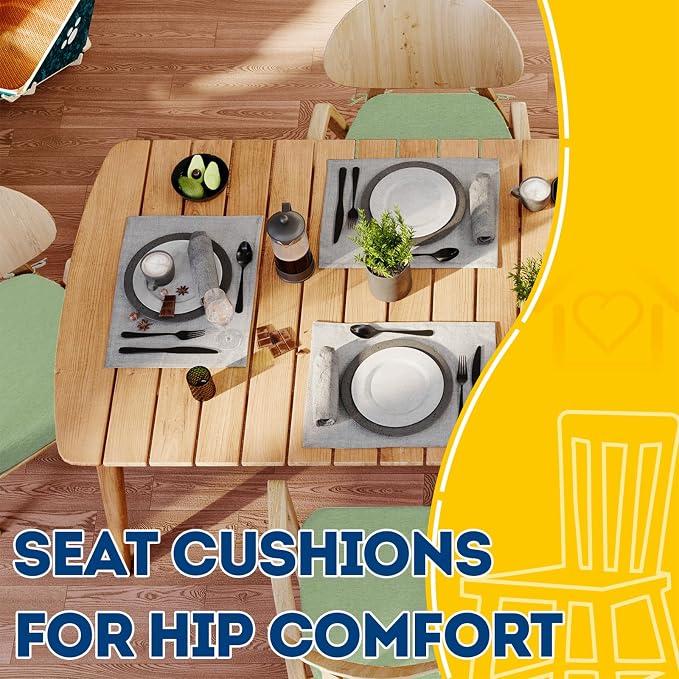 AAAAAcessories D-Shaped Chair Cushions, Machine-Washable Cover, Pear Green - Image 8
