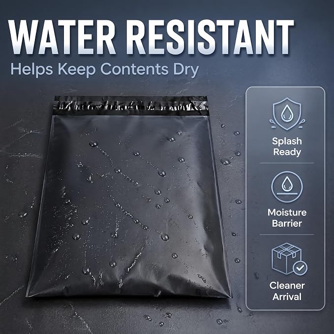 10"x13" Poly Mailers，Black Shipping and Envelope Bags Pack of 200 - Image 3