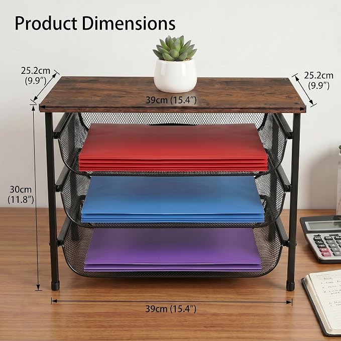 4-Tier Mesh Desk Organizer - Image 5