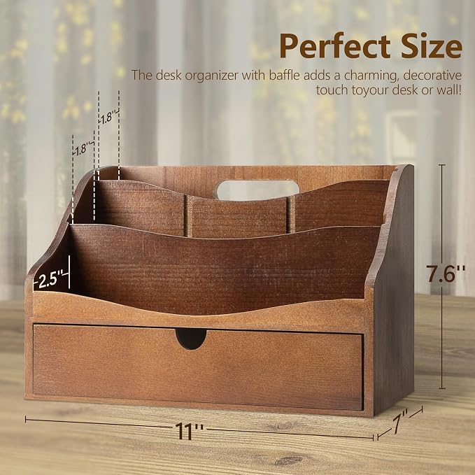 Rebee Vision Pine Wood Mail Organizer - Image 2