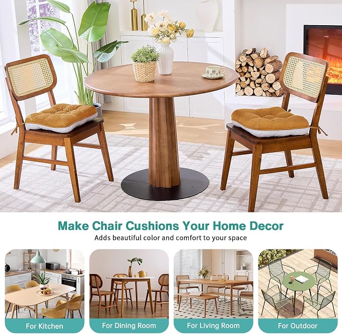 BETU Chair Cushions for Dining Chairs Set of 2, 3.5" Thick Kitchen Table Chair - Image 6