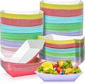 150 Pack Colorful 1Lb Paper Food Boat Trays Disposable Paper Boat Plates by MotBach