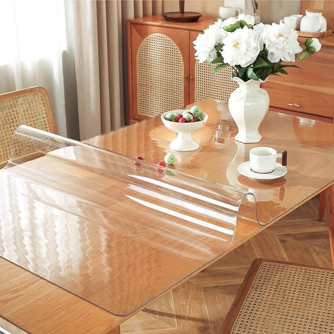 OstepDecor Clear Table Cover Protector 42 x 66 Inch, 1.5mm Thick Plastic Table - Image 2