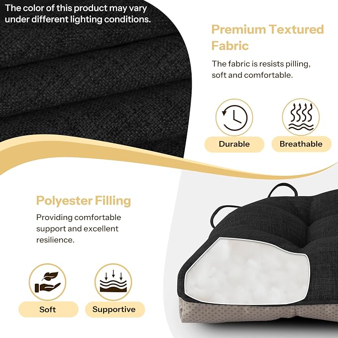 Non Slip Chair Cushions for Dining Chairs Set of 4 Kitchen Chair Cushions - Image 4