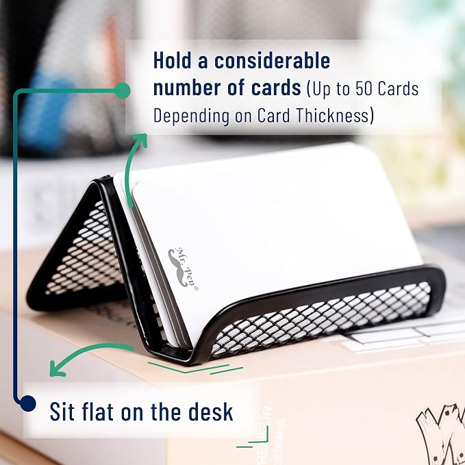 Mr. Pen- Metal Mesh Business Card Holders, 3 Pack, and Business Use, Flat and - Image 7