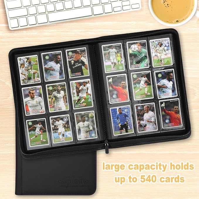 9 Pockets Card Binder, Premium Zip Trading Card Binder, 540 Double Sided Pocket - Image 4