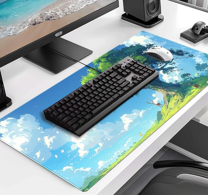 Large Green Plant Outdoor Landscape Office Desk Pad, Computer Mouse Pad | Large - Image 3