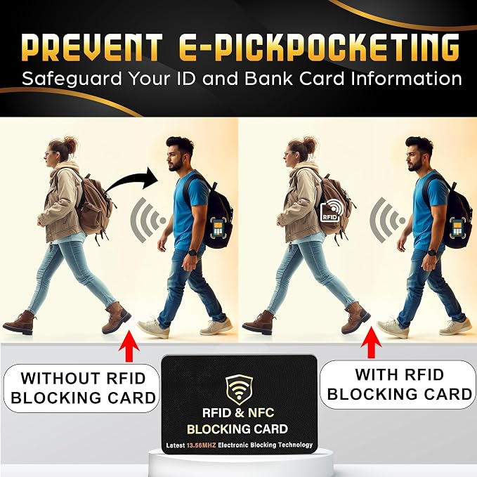 SaiTech IT 8 Pack RFID Blocking Card, One Card Protects Entire Wallet Purse - Image 3