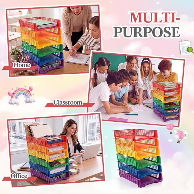 Geetery Set of 12 Turn in Trays Classroom Plastic Trays - Image 5