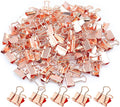 Rose Gold Binder Clips, Mini Paper Clip, Small Paper Clamps 15mm, 100 Pack by YCVIORING