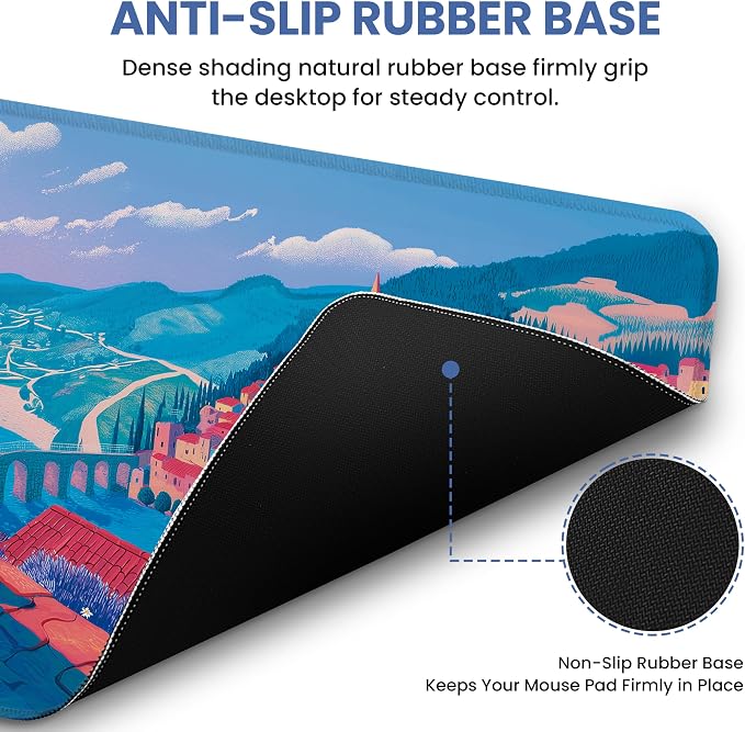 Aesthetic Desk Mat, Cute Hillside Cat Desk Pad Protector - Image 3