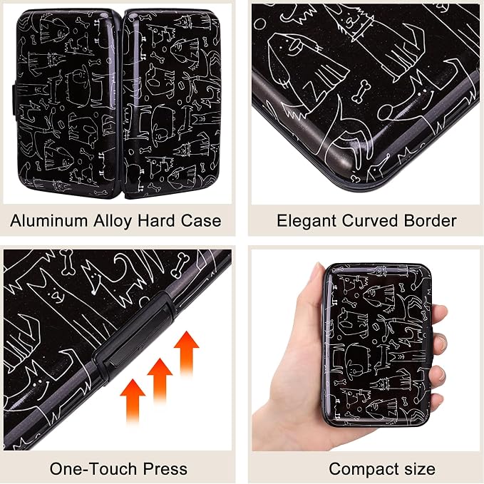 ELFISH Mini RFID Aluminum Wallet Credit Cards Holder Business Card Case Metal - Image 3