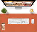 Bloss Orange Desk Mat 31.5"x15.7", Waterproof Large Desk Pad, Leather Desk Matt by Bloss
