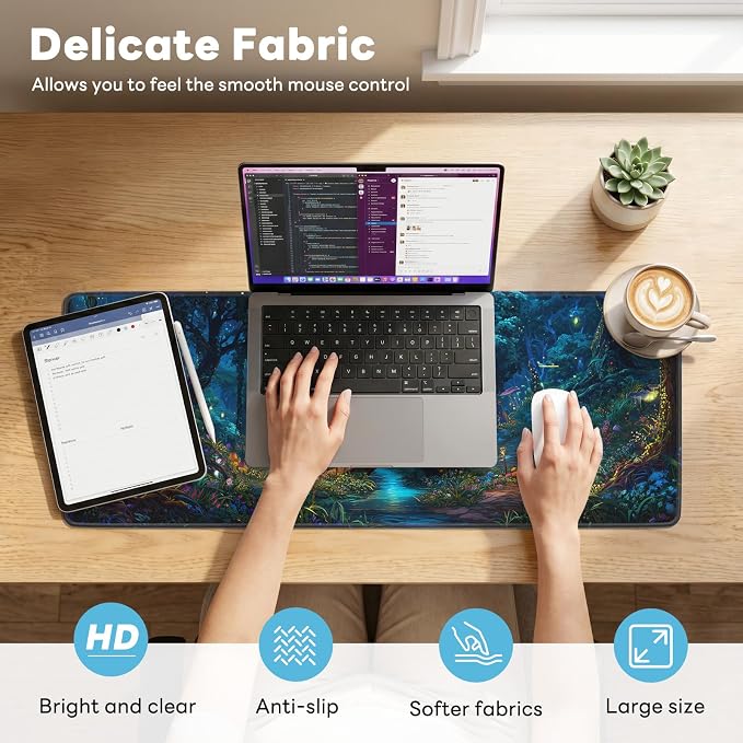 Desk Mat, Big Desk Pad, 31.5x11.8 Inches Extended Big Gaming Mouse Pad - Image 2