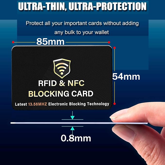 SaiTech IT 8 Pack RFID Blocking Card, One Card Protects Entire Wallet Purse - Image 2