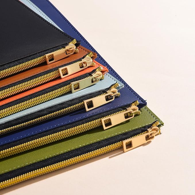 PU Leather A4 File Folder Zipper Document Holder Envelope Folder Case - Image 7