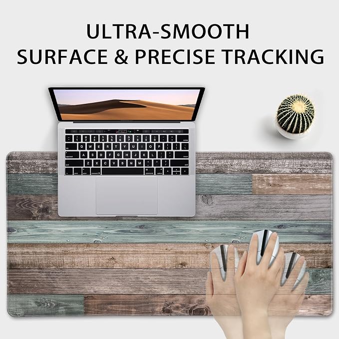 Rustic Wood Pattern Large Gaming Mouse Pad 31.5"x15.7"｜XXL Desk Mat, Non-Slip - Image 5