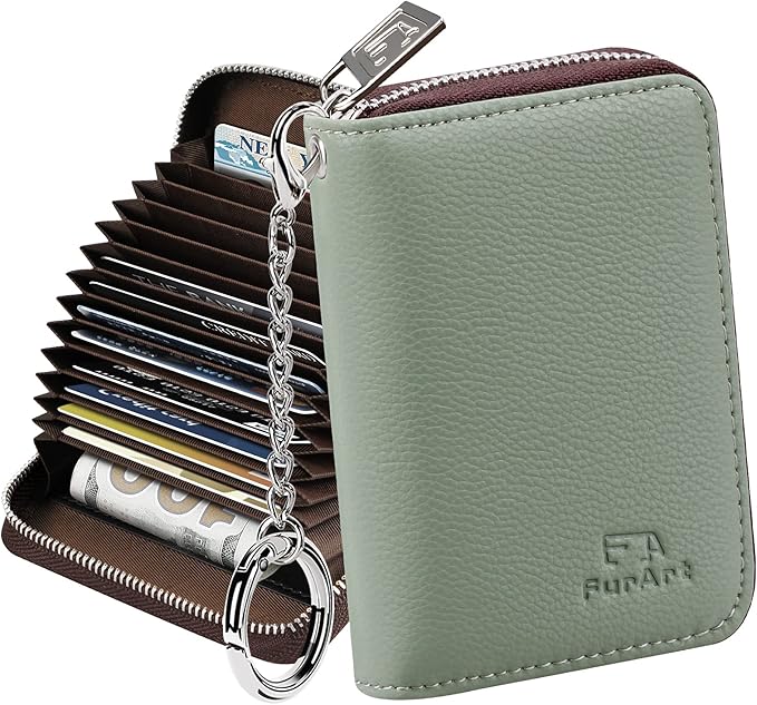 FurArt Zipper Wallet Women, RFID Blocking Credit Card Wallet, Business Card by FurArt