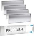 Set of 6 –Sturdy & Elegant Silver Aluminum Wall Mount Name Plate Holder by GlossyEnd