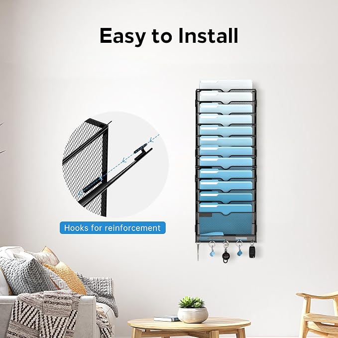 SUPEASY 13-Tier Wall File Holder Organizer - Image 4
