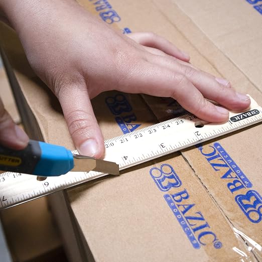 BAZIC Products 12 in Wooden Ruler, Inch & Metric, 288-Case | 12 in; clear inch - Image 7