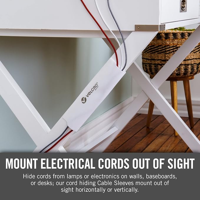 VELCRO Brand Cable Sleeves. Organize Messy Wires on Desk, Behind TV or Game - Image 9