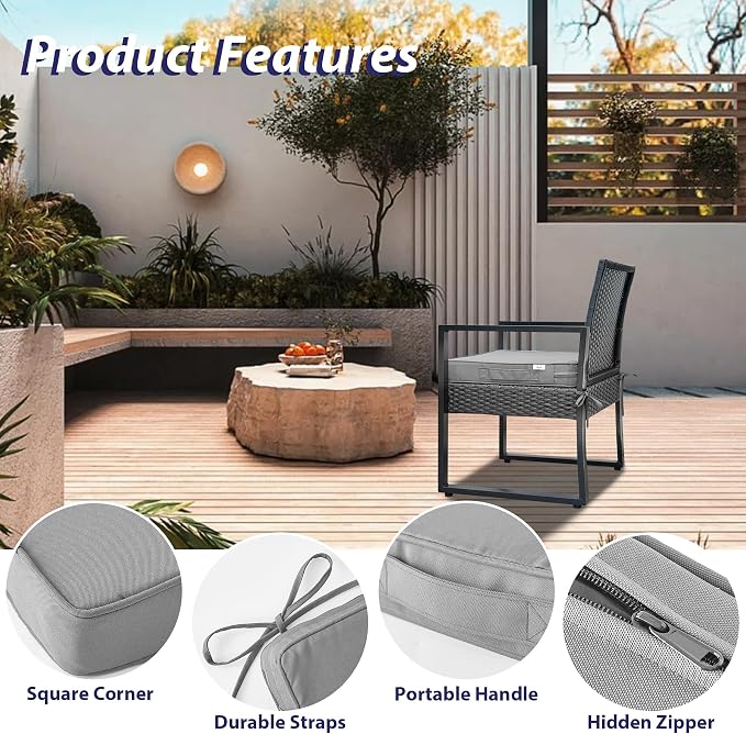 IPYNBAP Outdoor Chair Cushions Set of 4 -Waterproof Outdoor Seat Cushions - Image 5