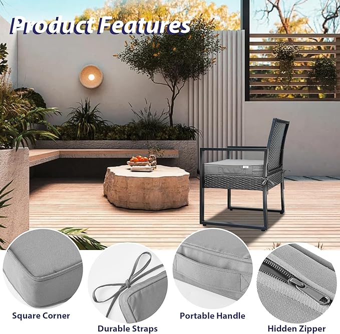 IPYNBAP Outdoor Chair Cushions Set of 4 -Waterproof Outdoor Seat Cushions - Image 5