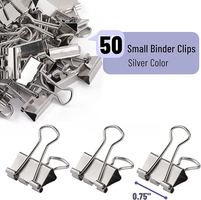 Mr. Pen- Small Binder Clips, Small Size | Silver Metal Binder Paper Clips - Image 2