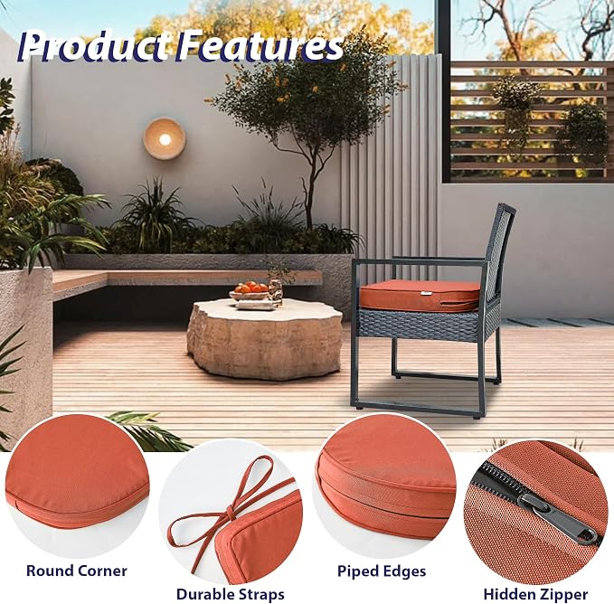 IPYNBAP Outdoor Chair Cushions Set of 4 -Waterproof Outdoor Seat Cushions - Image 5