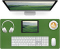 Green Leather Desk Mat, Dual-Side Use Desk Matt by Meetcolor
