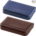 Outus 2 Pcs Business Card Holder, PU Leather Business Card Case Pocket Wallet by Outus