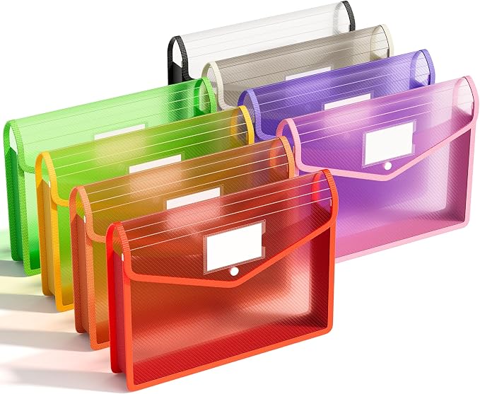 ABC life 8 Pack Plastic Expanding File Folder, Folders by ABClife