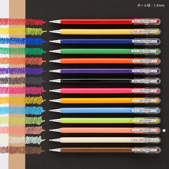 Pentel K110-VP2 Color Ballpoint Pen, Matte Hop, Coral Pink - Image 6