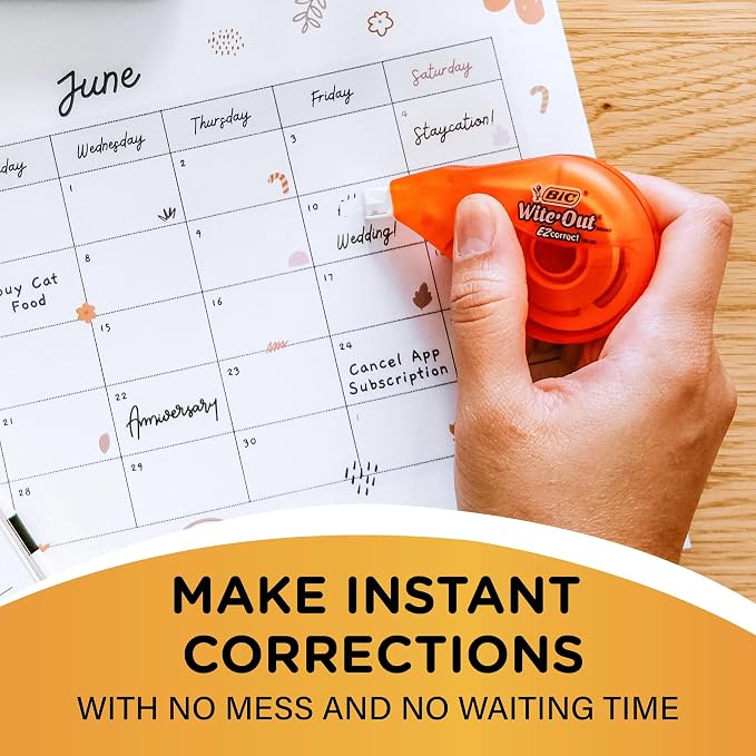 BIC Wite-Out EZ Correct Correction Tape, No Dry Time, Tear Resistant Tape - Image 3