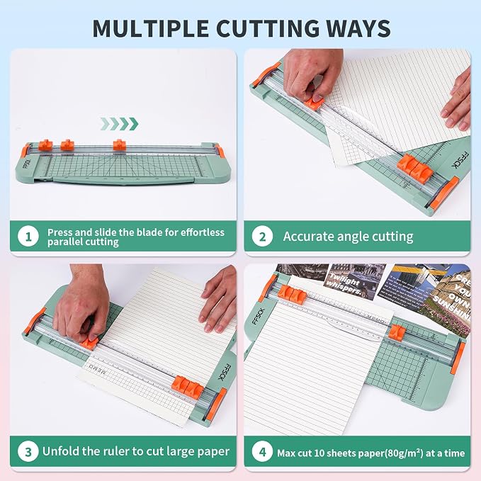 A4 Green Paper Cutter Slider 12 Inch Titanium Straight Paper Trimmer, Paper - Image 5