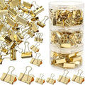 Fasmov 174 Pcs Gold Binder Clips Paper Clamps, Office Clip by Fasmov