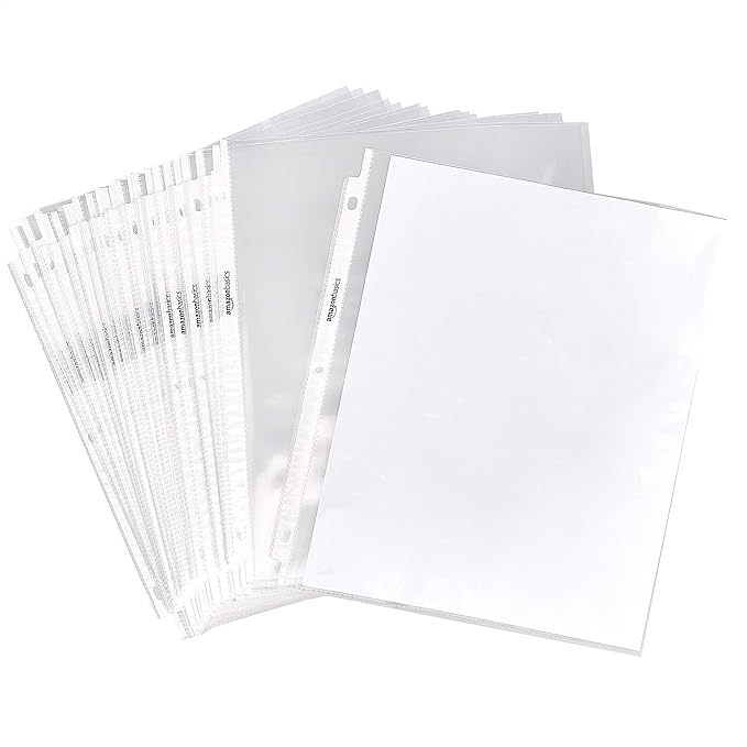 Amazon Basics Sheet Protectors for 3 Ring Binder, Heavyweight, Top Loading by AmazonBasics