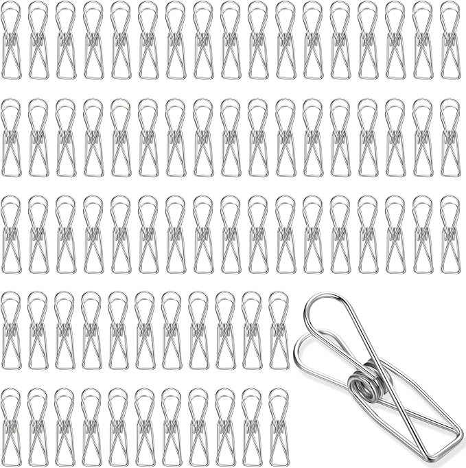 100 Pcs Paper Clips Metal Wire Hollow Out Clothespins Multi Purpose Utility by Sabary