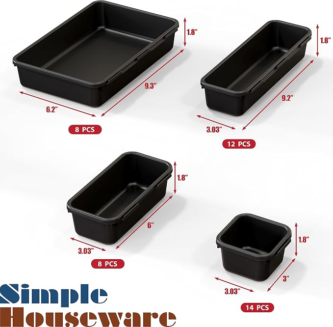 Simple Houseware Interlocking Desk Drawer Bins Organizer, 42 Packs - Image 7