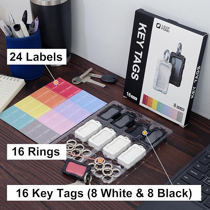 16 Pcs Solid Plastic Key Tags - Image 6