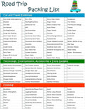 Ultimate Road Trip Planner Packing Checklist -Laminated & Double Sided by ZieglerWorld