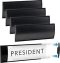Set of 6 –Sturdy & Elegant Black Aluminum Wall Mount Name Plate Holder by GlossyEnd