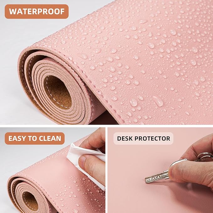 AFIING Large Desk Mat 47.2" x 17.5", Leather Desk Pad Protector - Image 4
