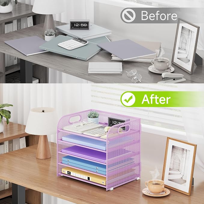 Cawukege 2 Pack 5 Tier Paper Organizer, Letter Tray - Image 6