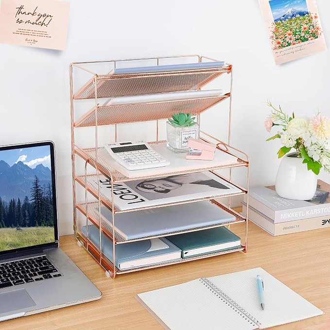 OPNICE Desk Organizers and Accessories, 6-Tier Letter Tray Paper Organizer - Image 5